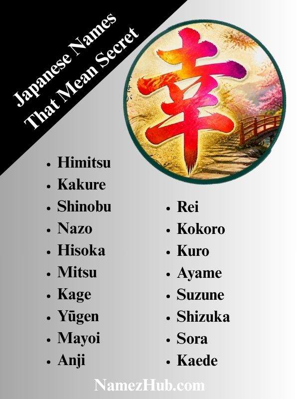 Japanese Names That Mean Secret