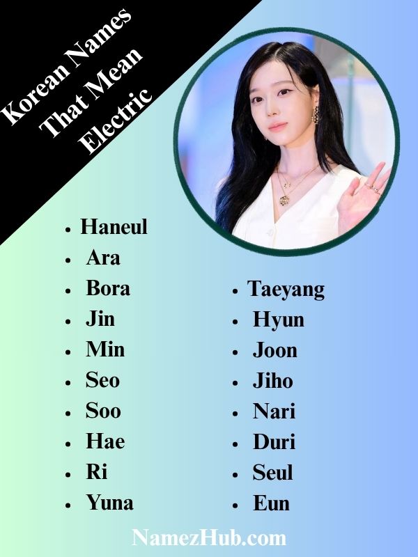 Korean Names That Mean Electric