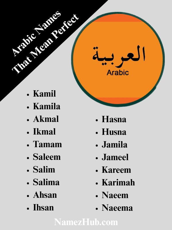 Arabic Names That Mean Perfect