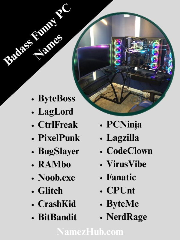 Badass Funny PC Names