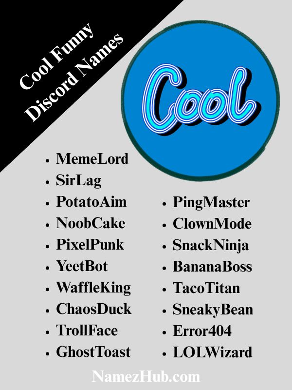 Cool Funny Discord Names