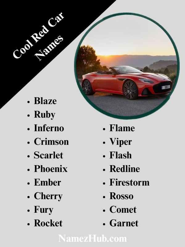Cool Red Car Names