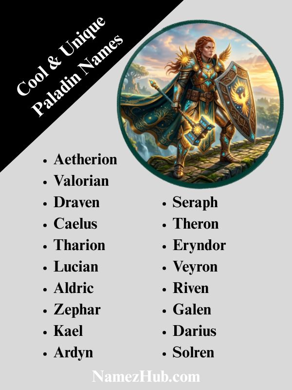 Cool & Unique Paladin Names