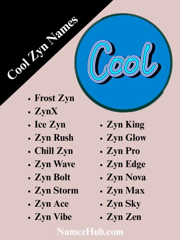 Cool Zyn Names