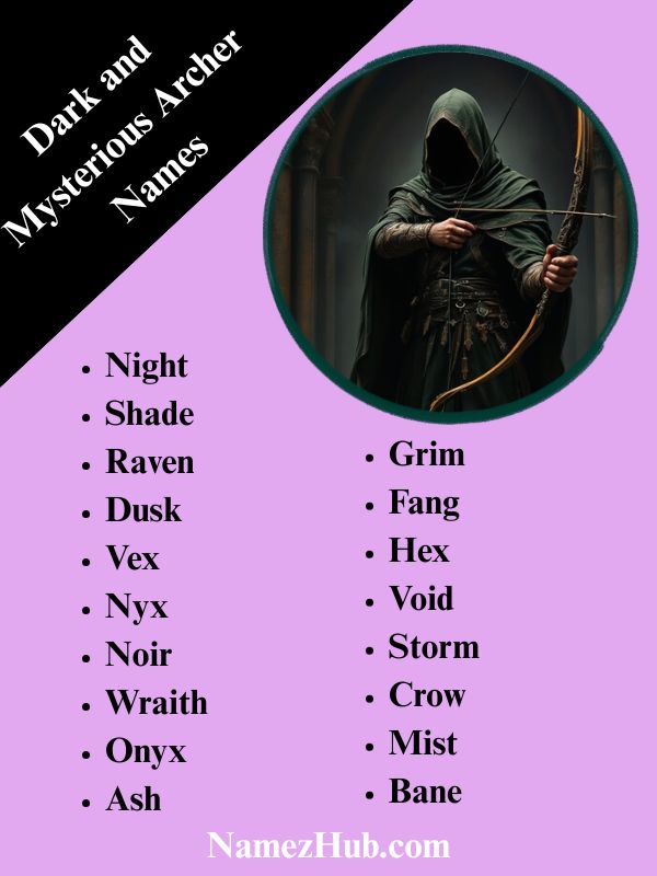 Dark and Mysterious Archer Names