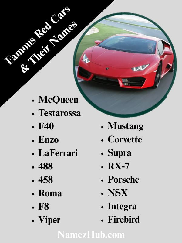Famous Red Cars & Their Names