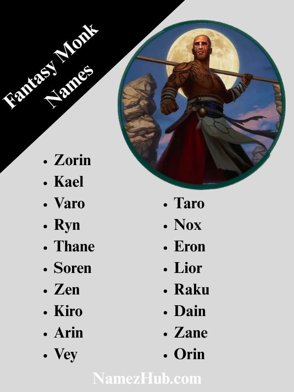 Fantasy Monk Names