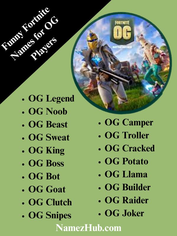 Funny Fortnite Names for OG Players