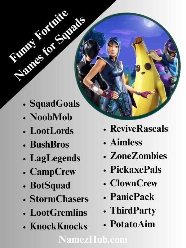 Funny Fortnite Names for Squads