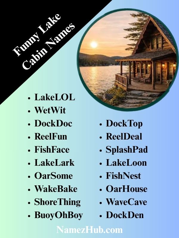 Funny Lake Cabin Names