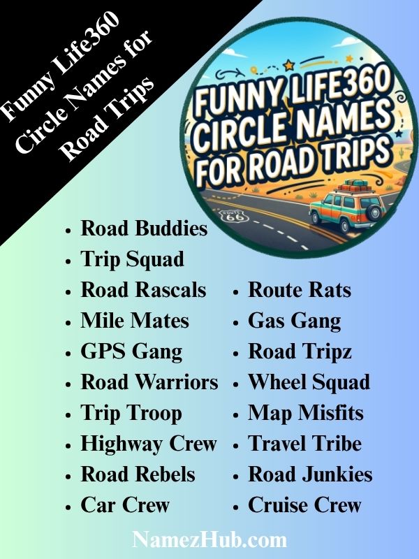 Funny Life360 Circle Names for Road Trips