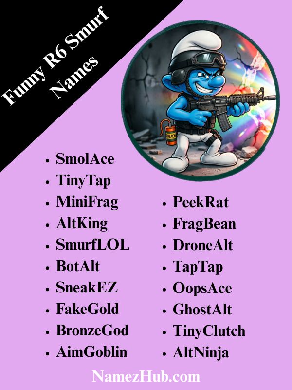 Funny R6 Smurf Names