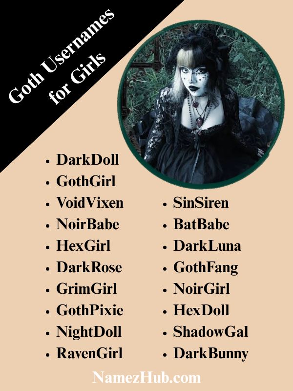 Goth Usernames for Girls 