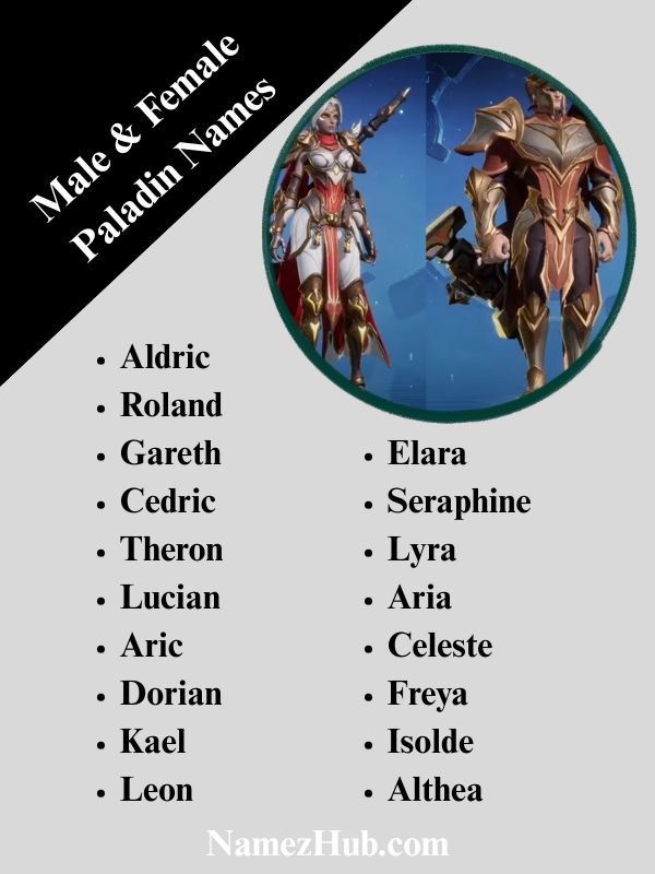 Male & Female Paladin Names
