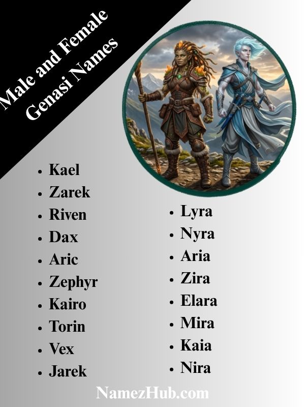 Male and Female Genasi Names
