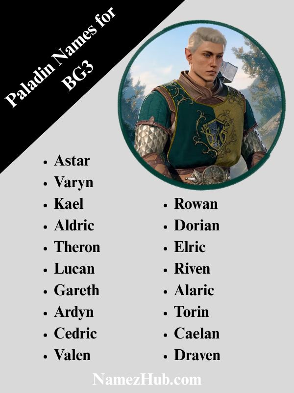 Paladin Names for BG3