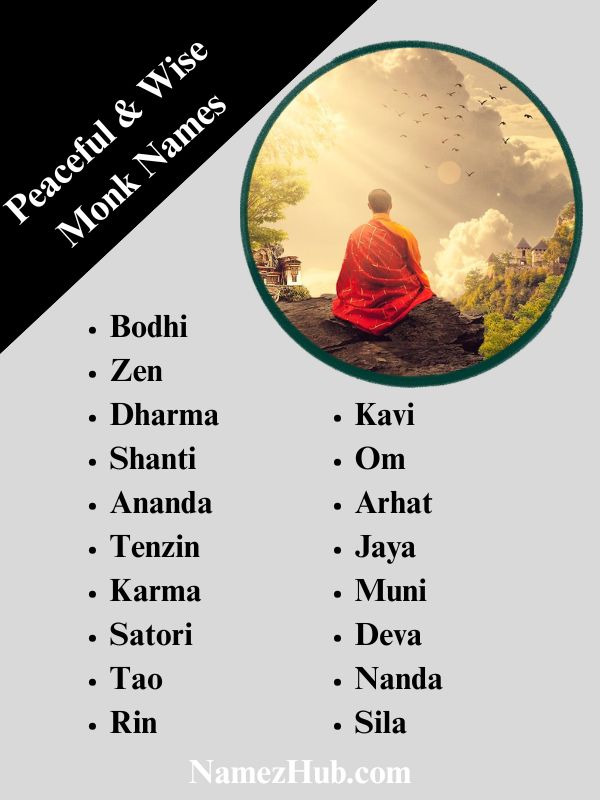 Peaceful & Wise Monk Names