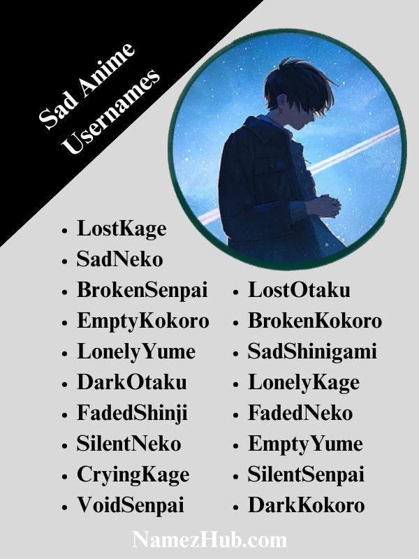 Sad Anime Usernames