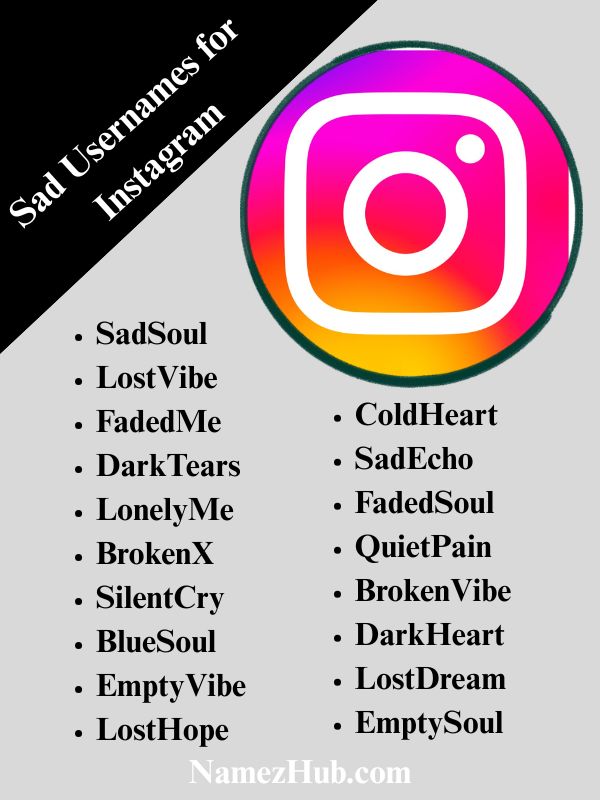 Sad Usernames for Instagram