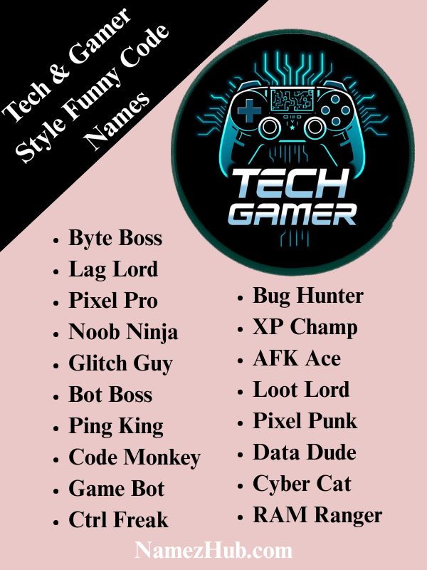Tech & Gamer Style Funny Code Names