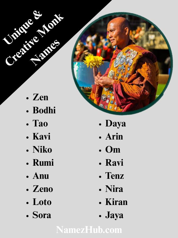 Unique & Creative Monk Names