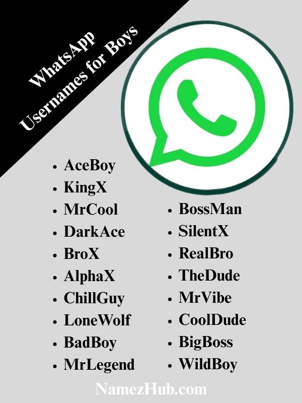 WhatsApp Usernames for Boys