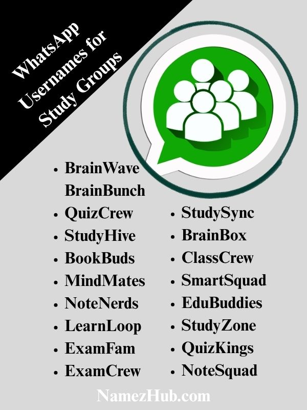 WhatsApp Usernames for Study Groups