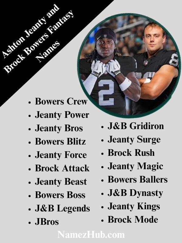 Ashton Jeanty and Brock Bowers Fantasy Names