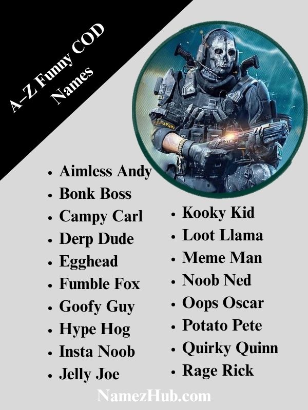A–Z Funny COD Names