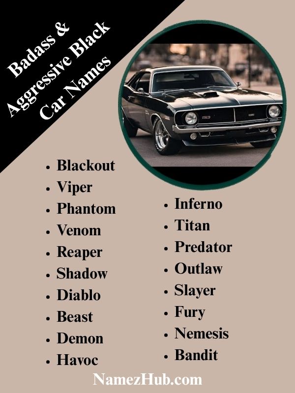 Badass & Aggressive Black Car Names