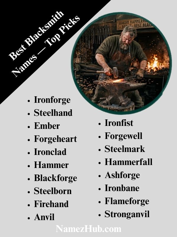 Best Blacksmith Names — Top Picks