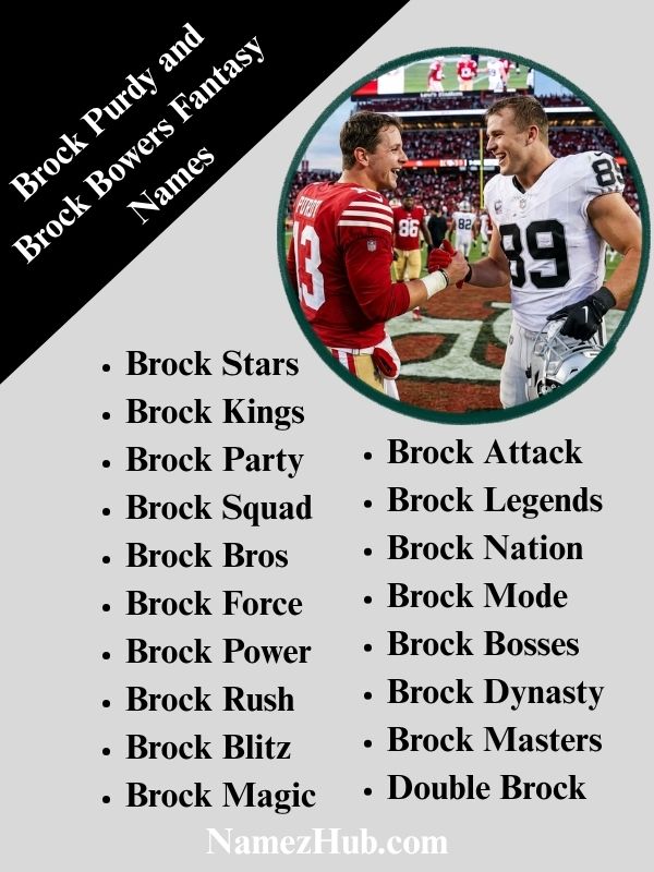 Brock Purdy and Brock Bowers Fantasy Names