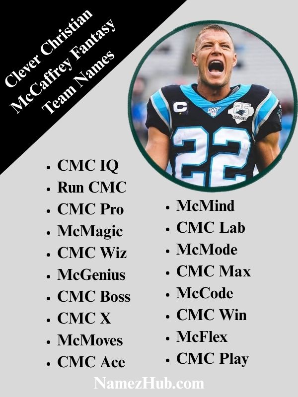 Clever Christian McCaffrey Fantasy Team Names