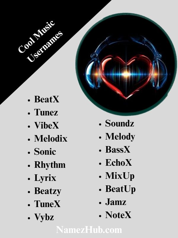 Cool Music Usernames