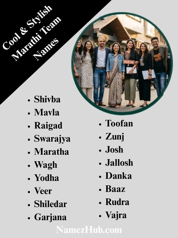 Cool & Stylish Marathi Team Names