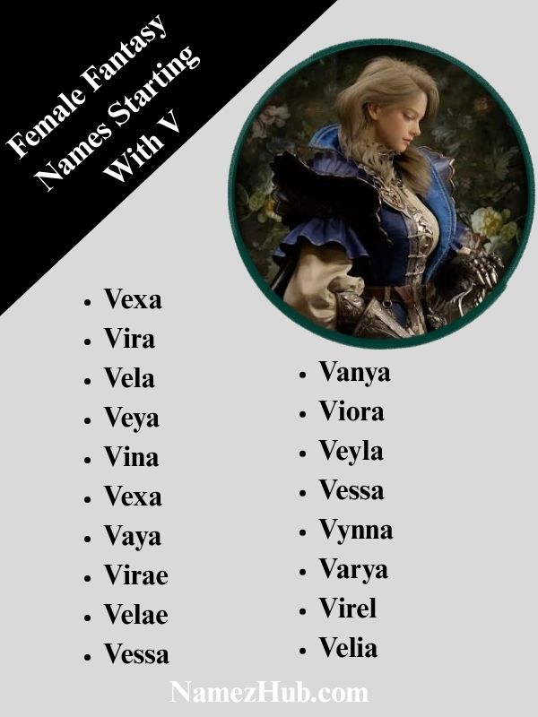 Female Fantasy Names Starting With V