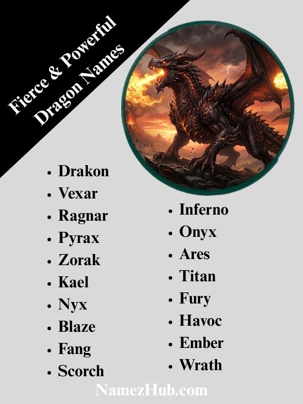Fierce & Powerful Dragon Names