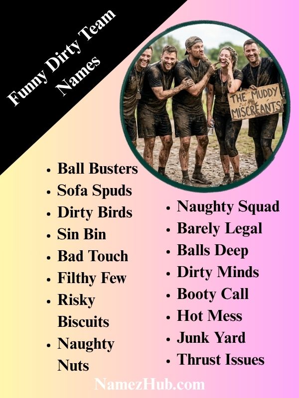 Funny Dirty Team Names