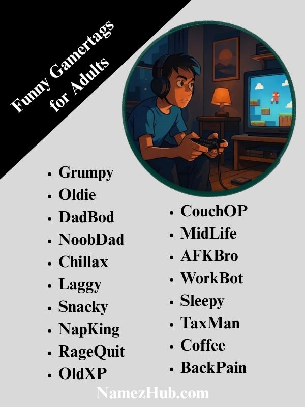 Funny Gamertags for Adults