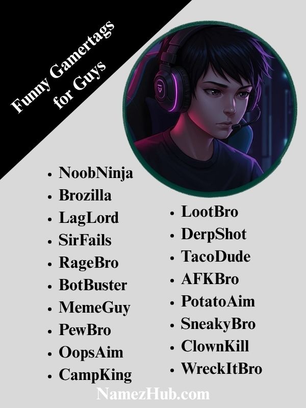 Funny Gamertags for Guys