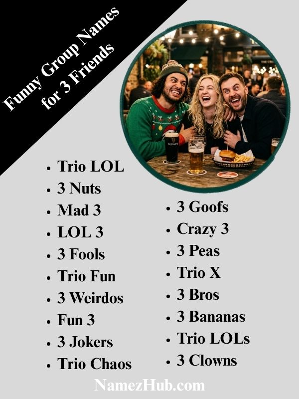 Funny Group Names for 3 Friends