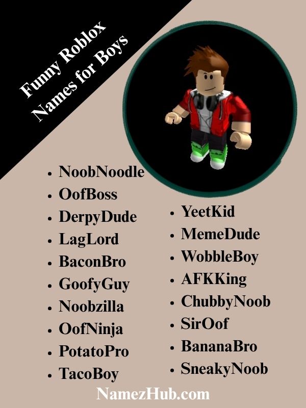 Funny Roblox Names for Boys