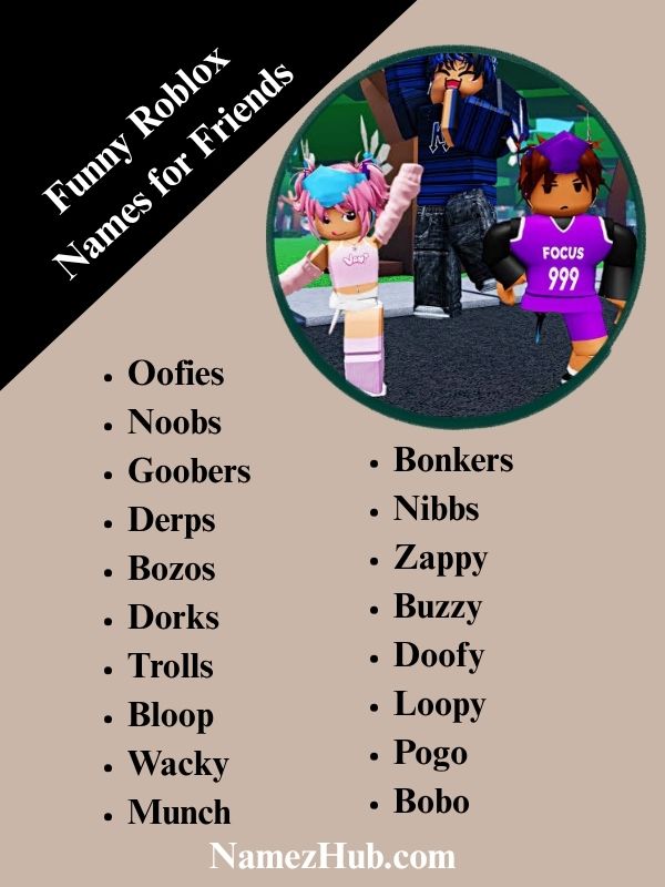 Funny Roblox Names for Friends