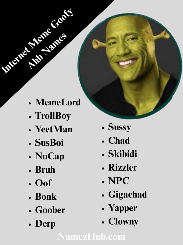Internet Meme Goofy Ahh Names