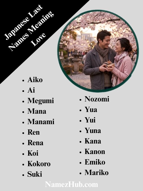 Japanese Last Names Meaning Love