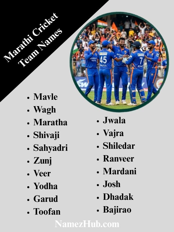 Marathi Cricket Team Names