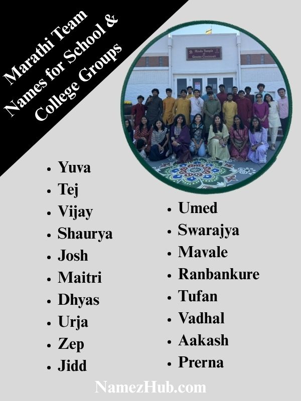 Marathi Team Names for School & College Groups