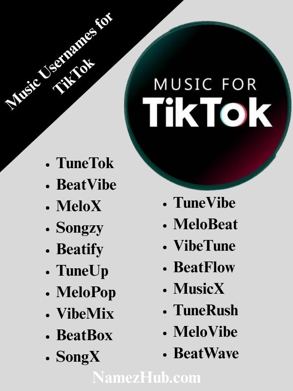 Music Usernames for TikTok