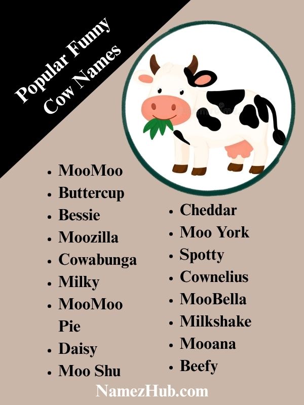 Popular Funny Cow Names