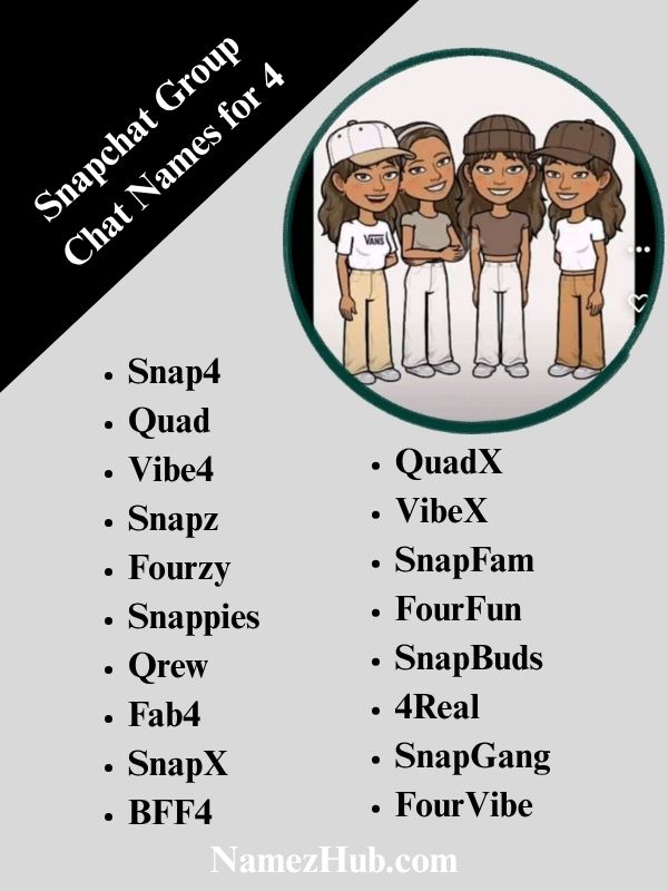 Snapchat Group Chat Names for 4